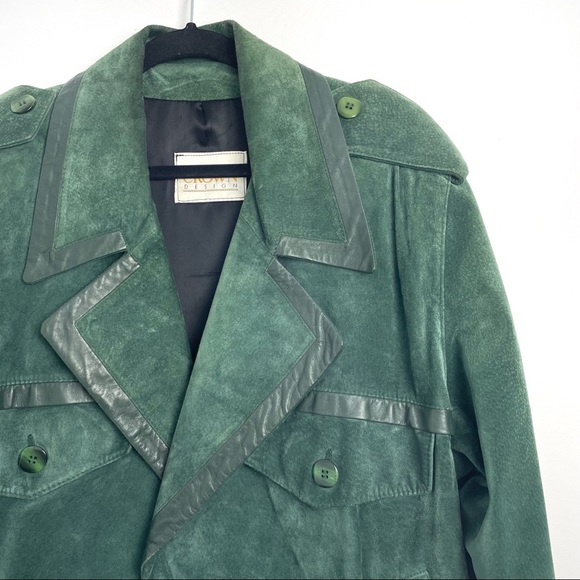 Vintage 80’s Green Suede Jacket - Picture 3 of 11